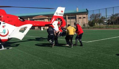Konya’da kalp krizi geçiren hasta hava ambulansıyla nakledildi
