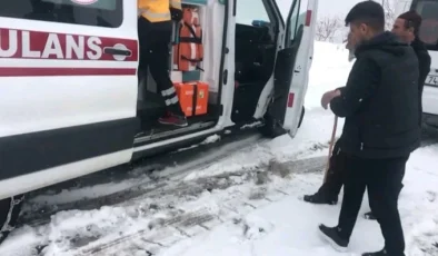 Şirvan da 70 yaşındaki hasta adam için karlı yollar aşıldı